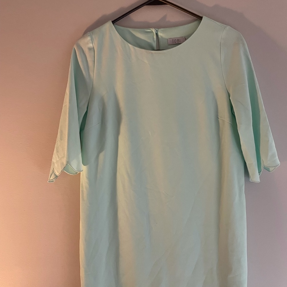 Mint green mini shift dress